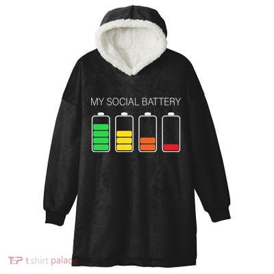 My Social Battery Hooded Wearable Blanket