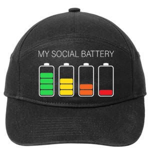 My Social Battery 7-Panel Snapback Hat