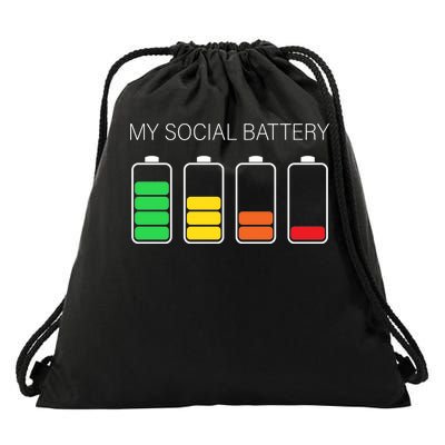 My Social Battery Drawstring Bag