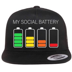 My Social Battery Flat Bill Trucker Hat