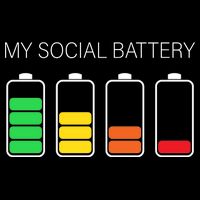 My Social Battery Cropped Pullover Crew