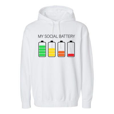 My Social Battery Garment-Dyed Fleece Hoodie