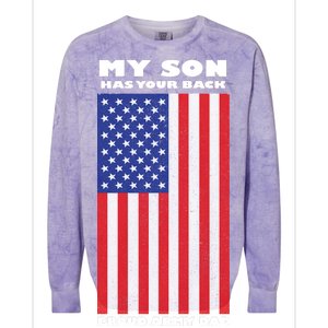 My Son Has Your Back Proud Army Dad Colorblast Crewneck Sweatshirt