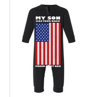 My Son Has Your Back Proud Army Dad Infant Fleece One Piece