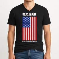 My Son Has Your Back Proud Army Dad V-Neck T-Shirt