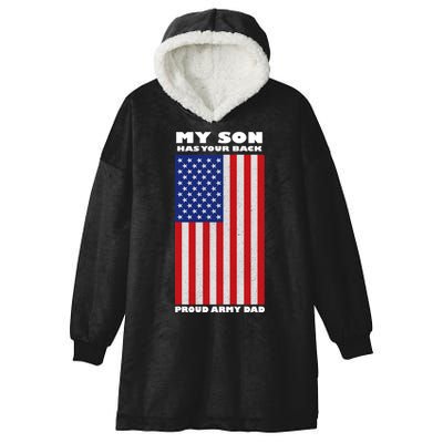My Son Has Your Back Proud Army Dad Hooded Wearable Blanket