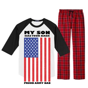 My Son Has Your Back Proud Army Dad Raglan Sleeve Pajama Set