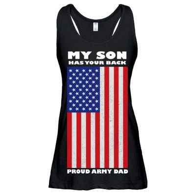 My Son Has Your Back Proud Army Dad Ladies Essential Flowy Tank