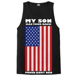 My Son Has Your Back Proud Army Dad PosiCharge Competitor Tank