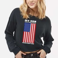 My Son Has Your Back Proud Army Dad Cropped Pullover Crew