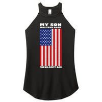 My Son Has Your Back Proud Army Dad Women's Perfect Tri Rocker Tank