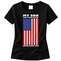 My Son Has Your Back Proud Army Dad Womens T-Shirt