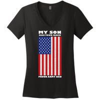 My Son Has Your Back Proud Army Dad Women's V-Neck T-Shirt