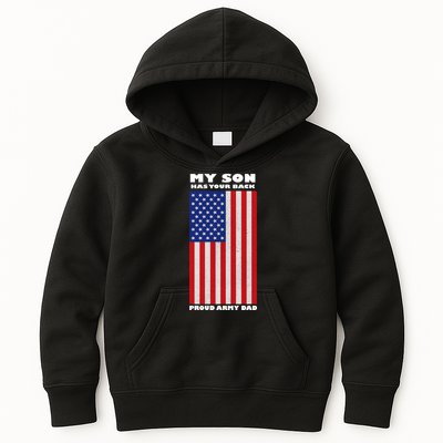 My Son Has Your Back Proud Army Dad Kids Hoodie