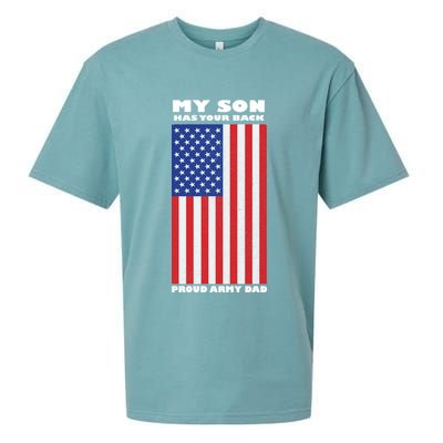 My Son Has Your Back Proud Army Dad Sueded Cloud Jersey T-Shirt
