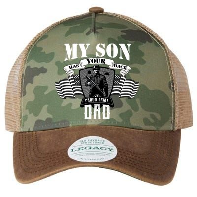 My Son Has Your Back Proud Army Dad USA Legacy Tie Dye Trucker Hat