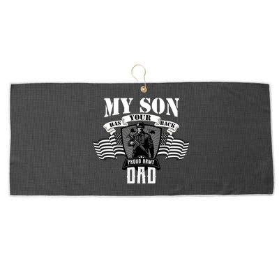 My Son Has Your Back Proud Army Dad USA Large Microfiber Waffle Golf Towel