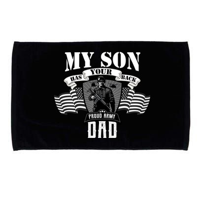 My Son Has Your Back Proud Army Dad USA Microfiber Hand Towel