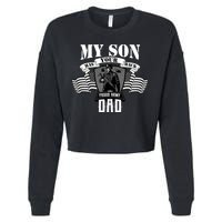 My Son Has Your Back Proud Army Dad USA Cropped Pullover Crew