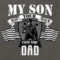 My Son Has Your Back Proud Army Dad USA Cotton Canvas Backpack