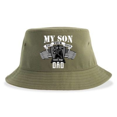 My Son Has Your Back Proud Army Dad USA Sustainable Bucket Hat