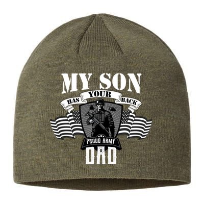 My Son Has Your Back Proud Army Dad USA Sustainable Beanie