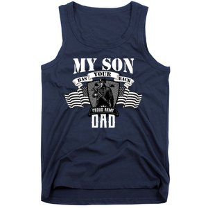 My Son Has Your Back Proud Army Dad USA Tank Top