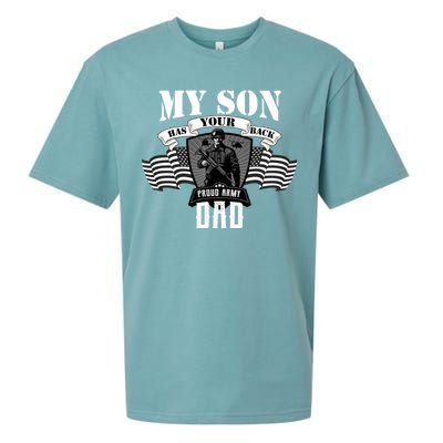 My Son Has Your Back Proud Army Dad USA Sueded Cloud Jersey T-Shirt