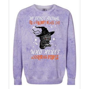 My Spirit Animal Is A Grumpy Black Cat That Hexes Annoying People Colorblast Crewneck Sweatshirt