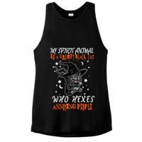 My Spirit Animal Is A Grumpy Black Cat That Hexes Annoying People Ladies PosiCharge Tri-Blend Wicking Tank