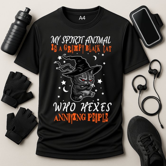 My Spirit Animal Is A Grumpy Black Cat That Hexes Annoying People Performance Shirt