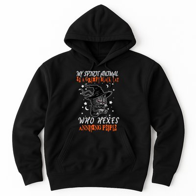 My Spirit Animal Is A Grumpy Black Cat That Hexes Annoying People Hoodie