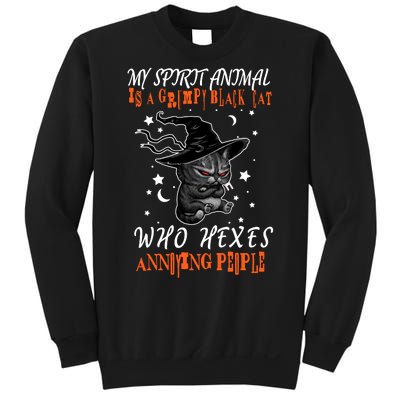 My Spirit Animal Is A Grumpy Black Cat That Hexes Annoying People Sweatshirt