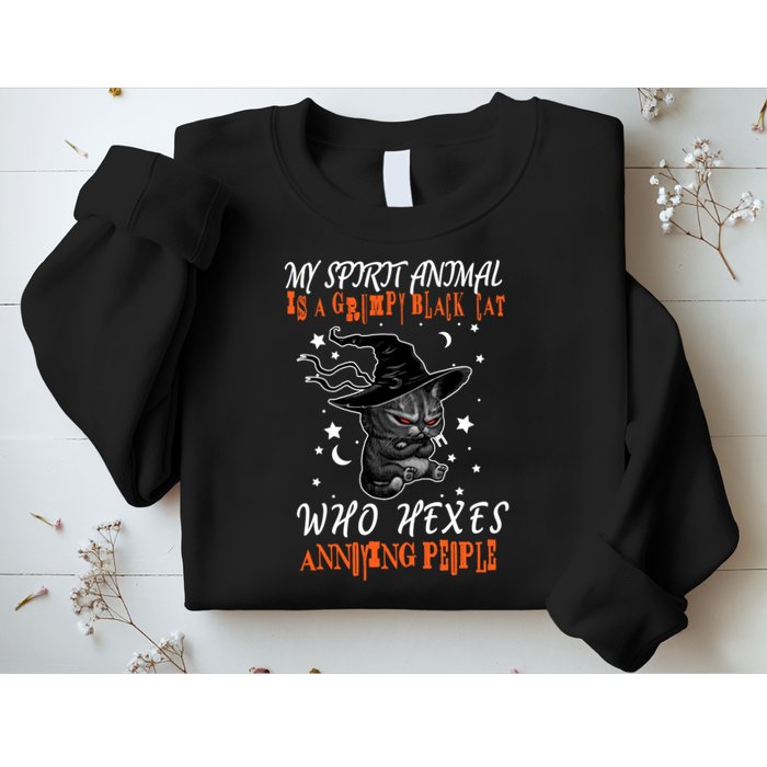 My Spirit Animal Is A Grumpy Black Cat That Hexes Annoying People Sweatshirt
