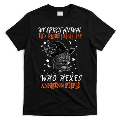 My Spirit Animal Is A Grumpy Black Cat That Hexes Annoying People T-Shirt