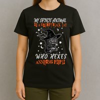My Spirit Animal Is A Grumpy Black Cat That Hexes Annoying People T-Shirt