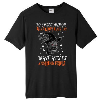 My Spirit Animal Is A Grumpy Black Cat That Hexes Annoying People Tall Fusion ChromaSoft Performance T-Shirt