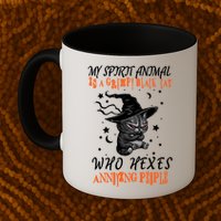 My Spirit Animal Is A Grumpy Black Cat That Hexes Annoying People Mug