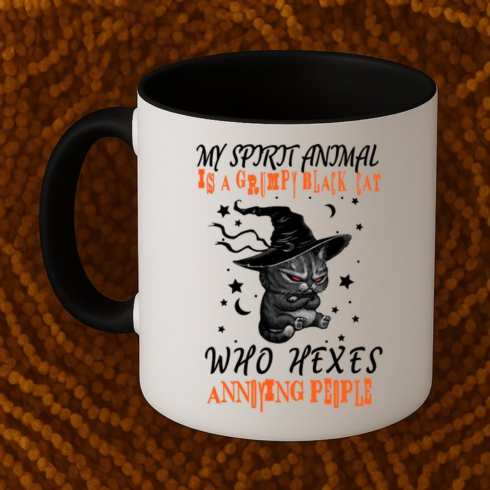 My Spirit Animal Is A Grumpy Black Cat That Hexes Annoying People Mug