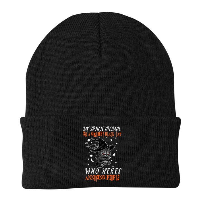 My Spirit Animal Is A Grumpy Black Cat That Hexes Annoying People Beanie