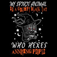 My Spirit Animal Is A Grumpy Black Cat That Hexes Annoying People 16 in Basic Backpack