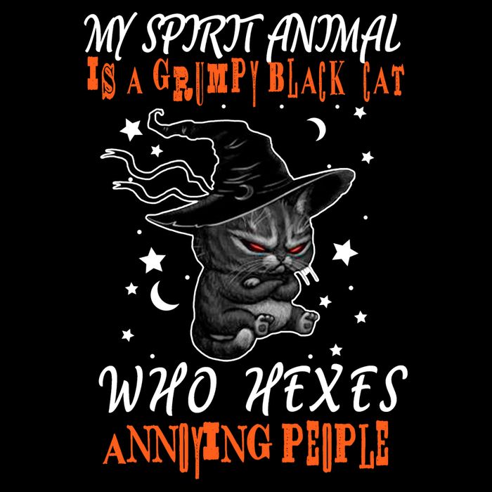 My Spirit Animal Is A Grumpy Black Cat That Hexes Annoying People 16 in Basic Backpack