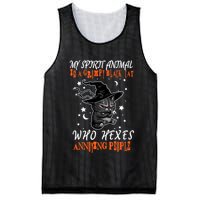 My Spirit Animal Is A Grumpy Black Cat That Hexes Annoying People Mesh Reversible Basketball Jersey Tank