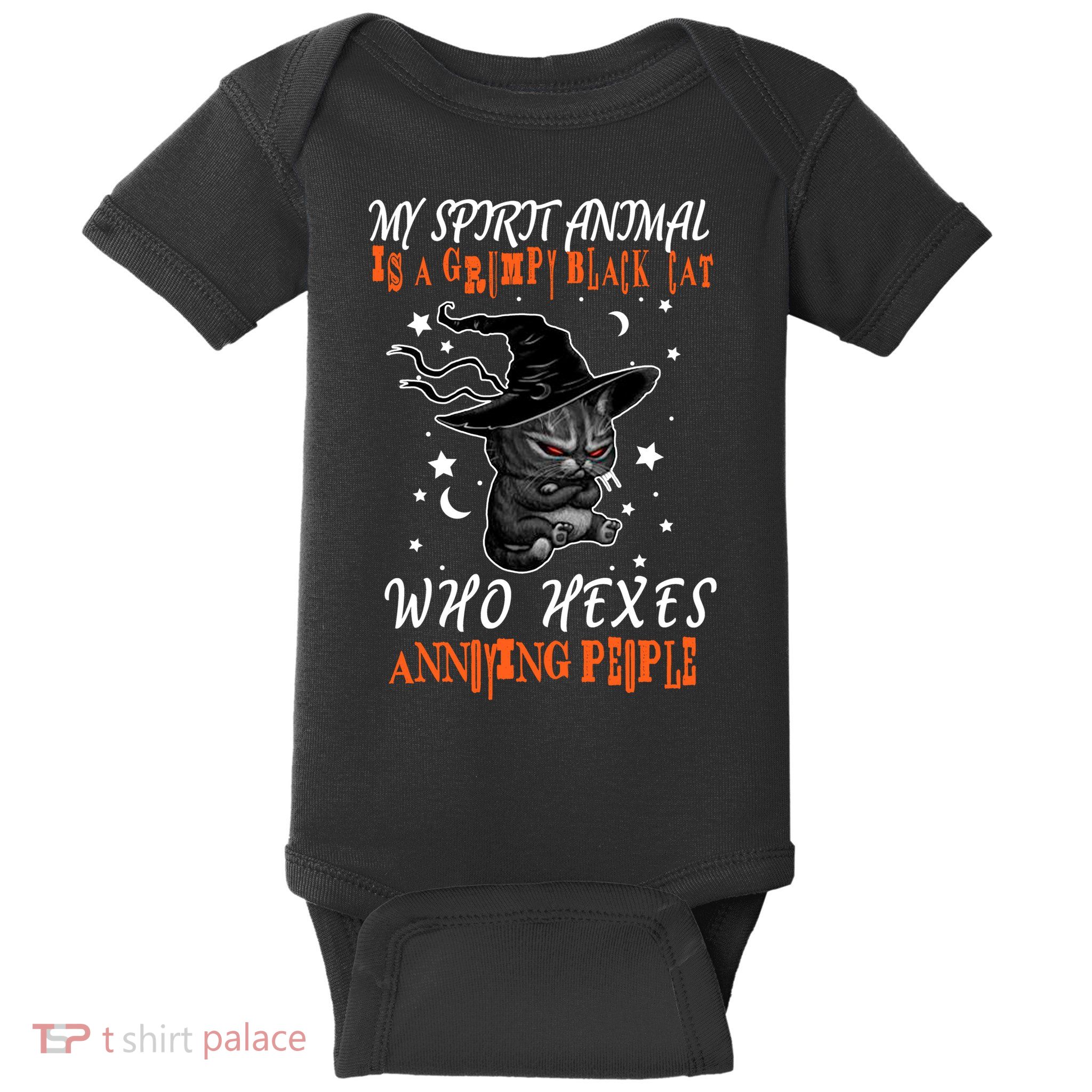 My Spirit Animal Is A Grumpy Black Cat That Hexes Annoying People Baby Bodysuit