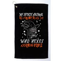 My Spirit Animal Is A Grumpy Black Cat That Hexes Annoying People Golf Towel