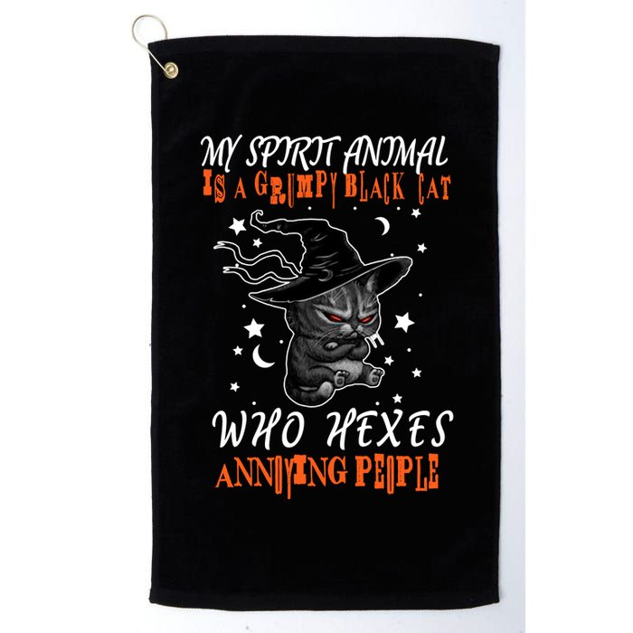 My Spirit Animal Is A Grumpy Black Cat That Hexes Annoying People Golf Towel
