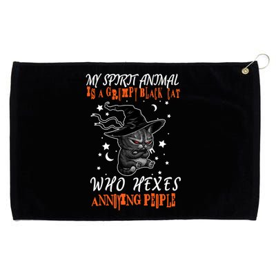 My Spirit Animal Is A Grumpy Black Cat That Hexes Annoying People Grommeted Golf Towel