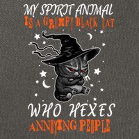 My Spirit Animal Is A Grumpy Black Cat That Hexes Annoying People Cotton Canvas Backpack