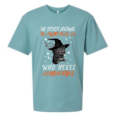My Spirit Animal Is A Grumpy Black Cat That Hexes Annoying People Sueded Cloud Jersey T-Shirt