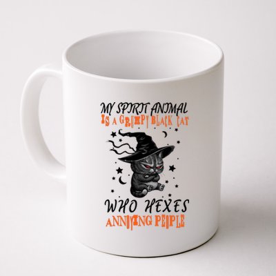 My Spirit Animal Is A Grumpy Black Cat That Hexes Annoying People Coffee Mug